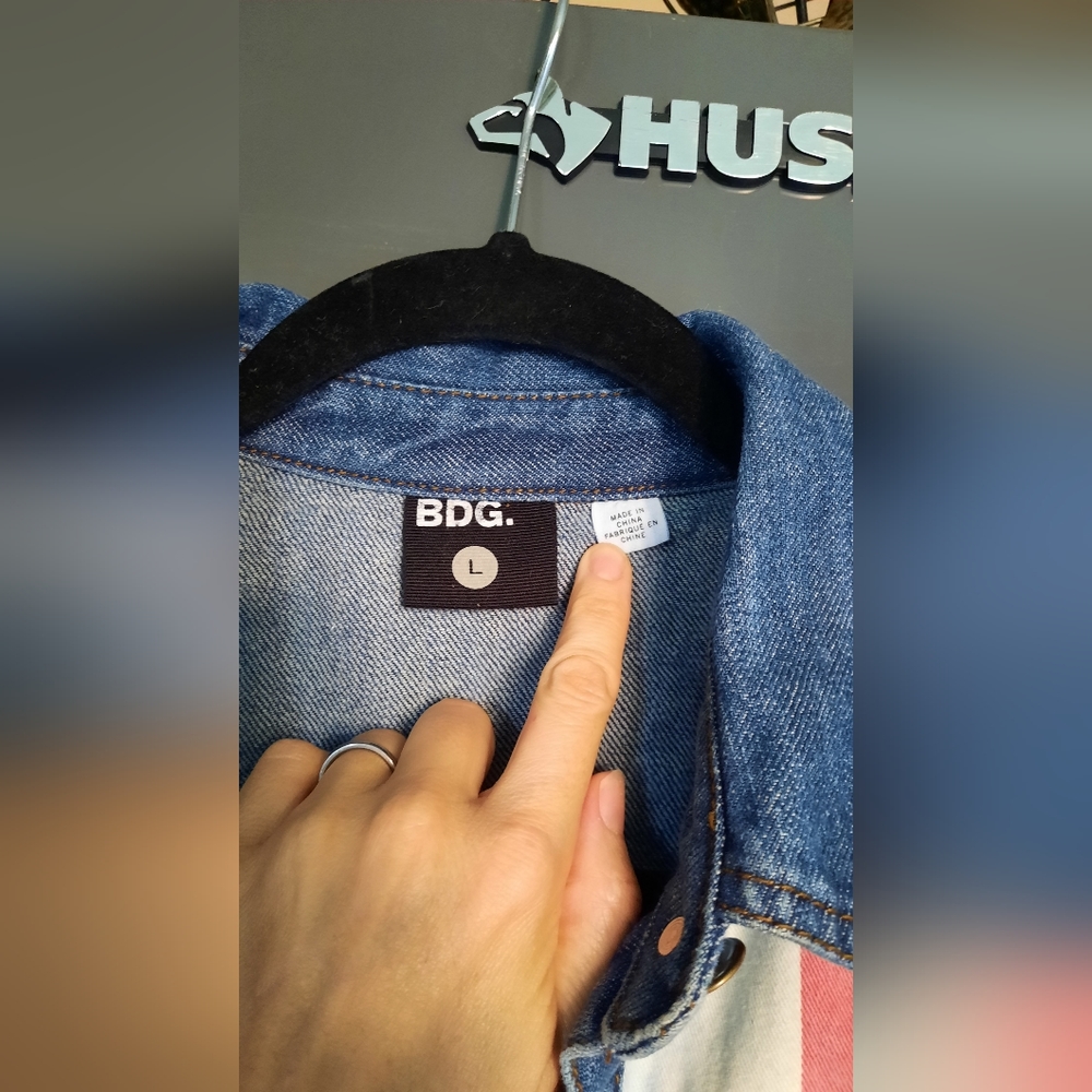 American Flag Cropped Denim jacket - Picture 3 of 3